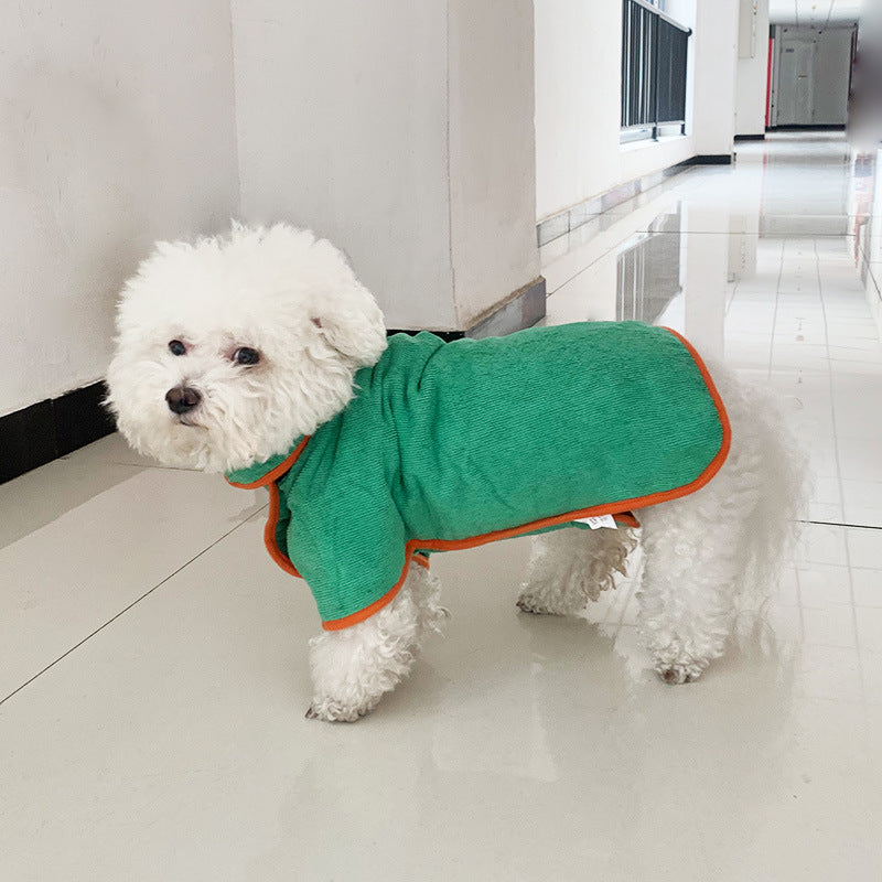 Pet Bathrobe Microfiber Fast Drying Absorbent Grooming Towel Coat