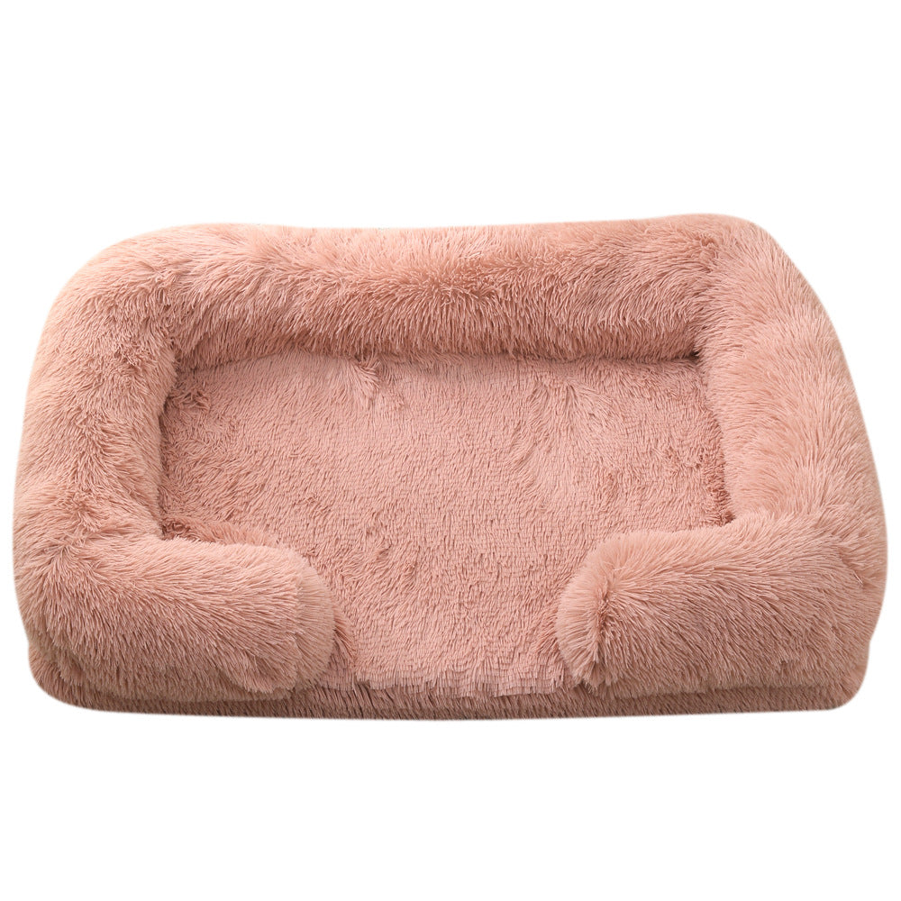 Plush Round Winter Pet Bed Cozy Soft Nest