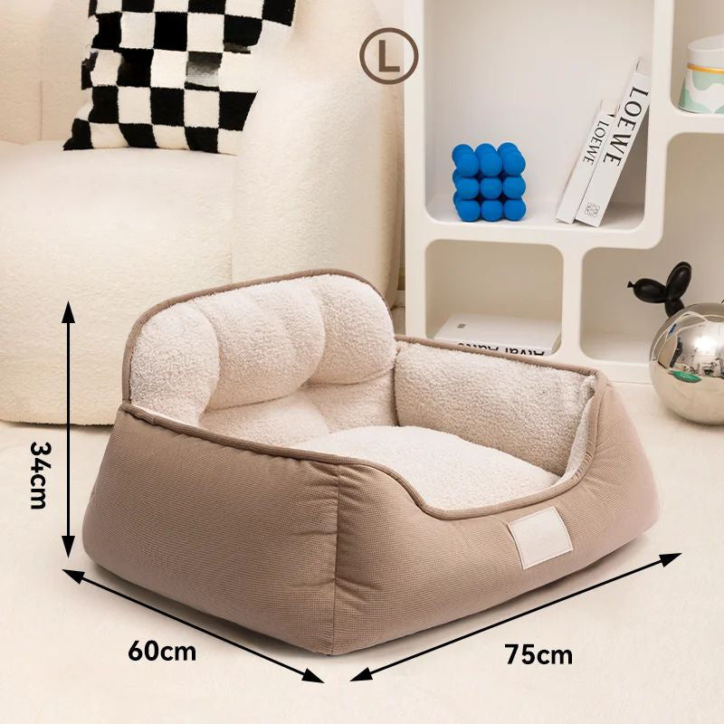 Cozy Plush Pet Bed Warm Washable Fluffy Indoor Kennel