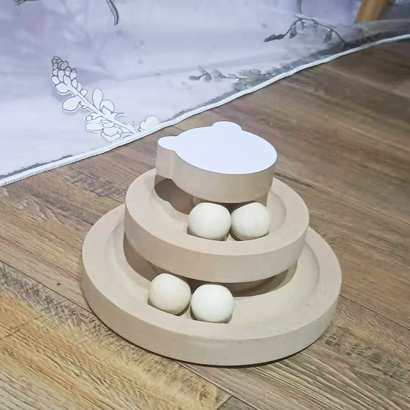 Wooden Cat Turntable Bite Resistant Interactive Toy