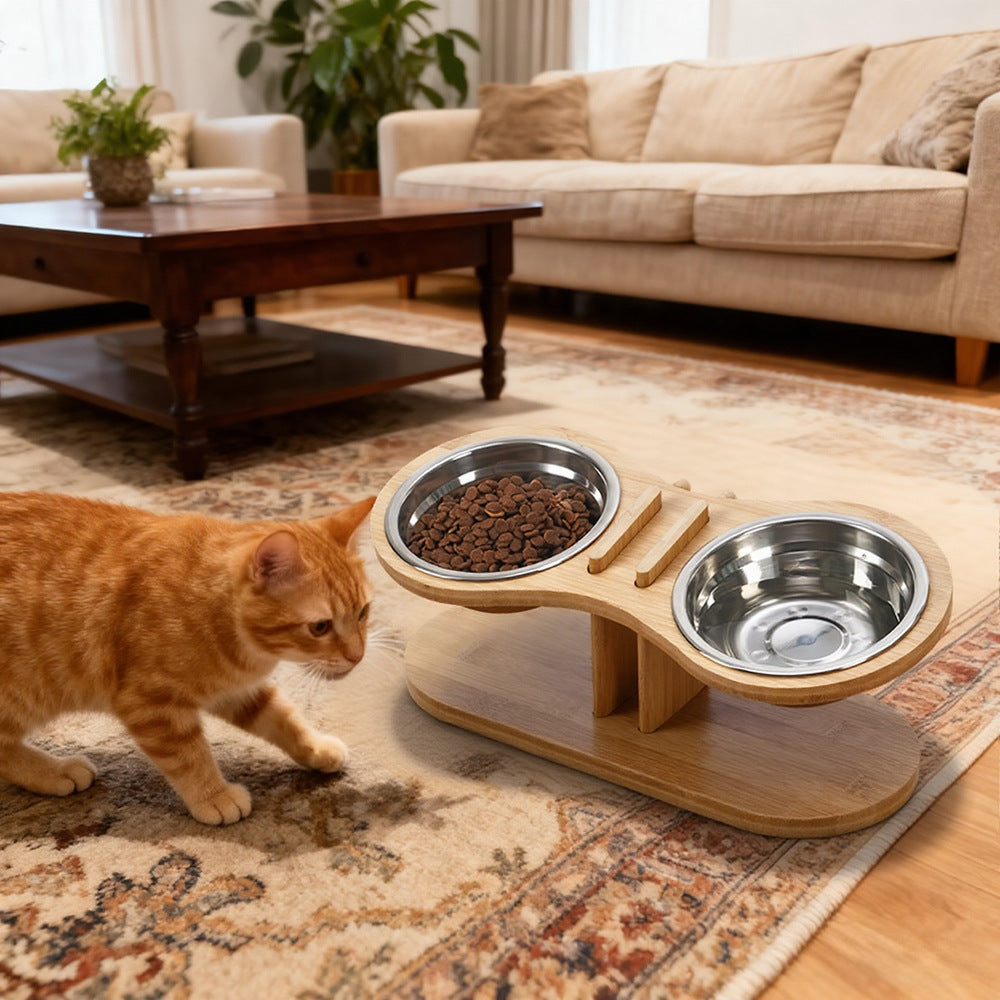 Adjustable Tilted Pet Feeding Bowl Stand Ergonomic Dish